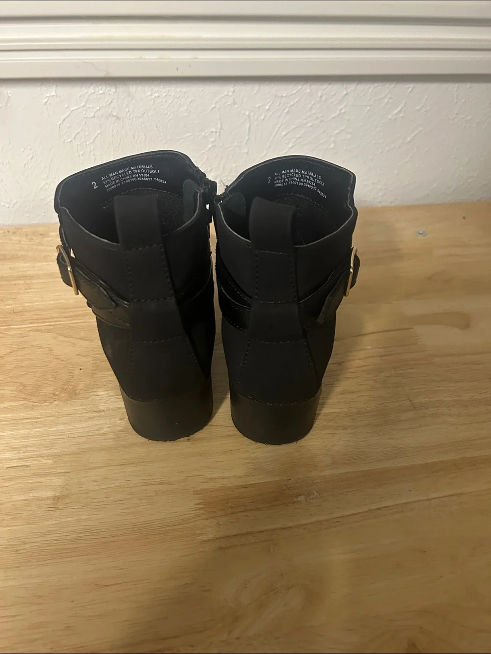 The Children's Place Black Ankle Boots with Buckle Detail